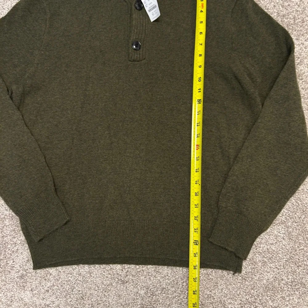J.Crew Shawl Collar Sweater Wool Blend Men Size Large Olive Green Preppy NWT